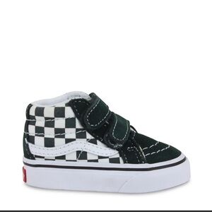 Vans baby toddler Checkerboard High-Top Sneakers - green and White